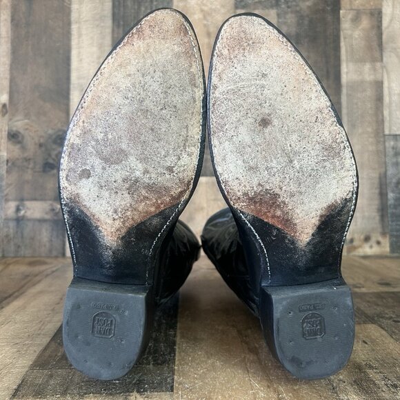 Dan Post 110R Vintage Classic Black Western Cowboy Boots Mens 12 D - Picture 5 of 12